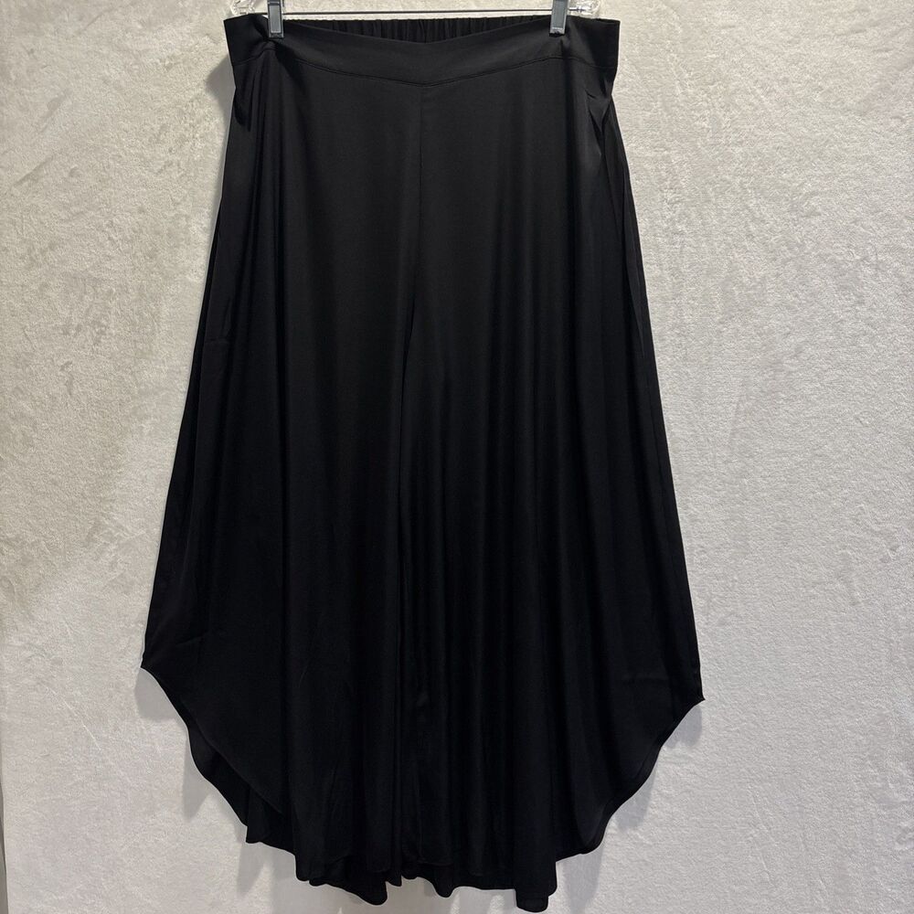 Quince Washable Stretch Silk Palazzo Pants Black Women's XL Travel Capsule NWT